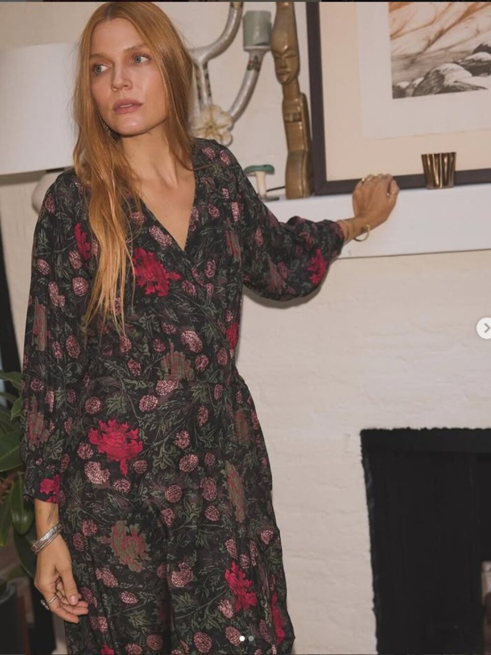Natalie Martin Kate Long Sleeve Maxi Dress in Lehua Black - Picture 2 of 16